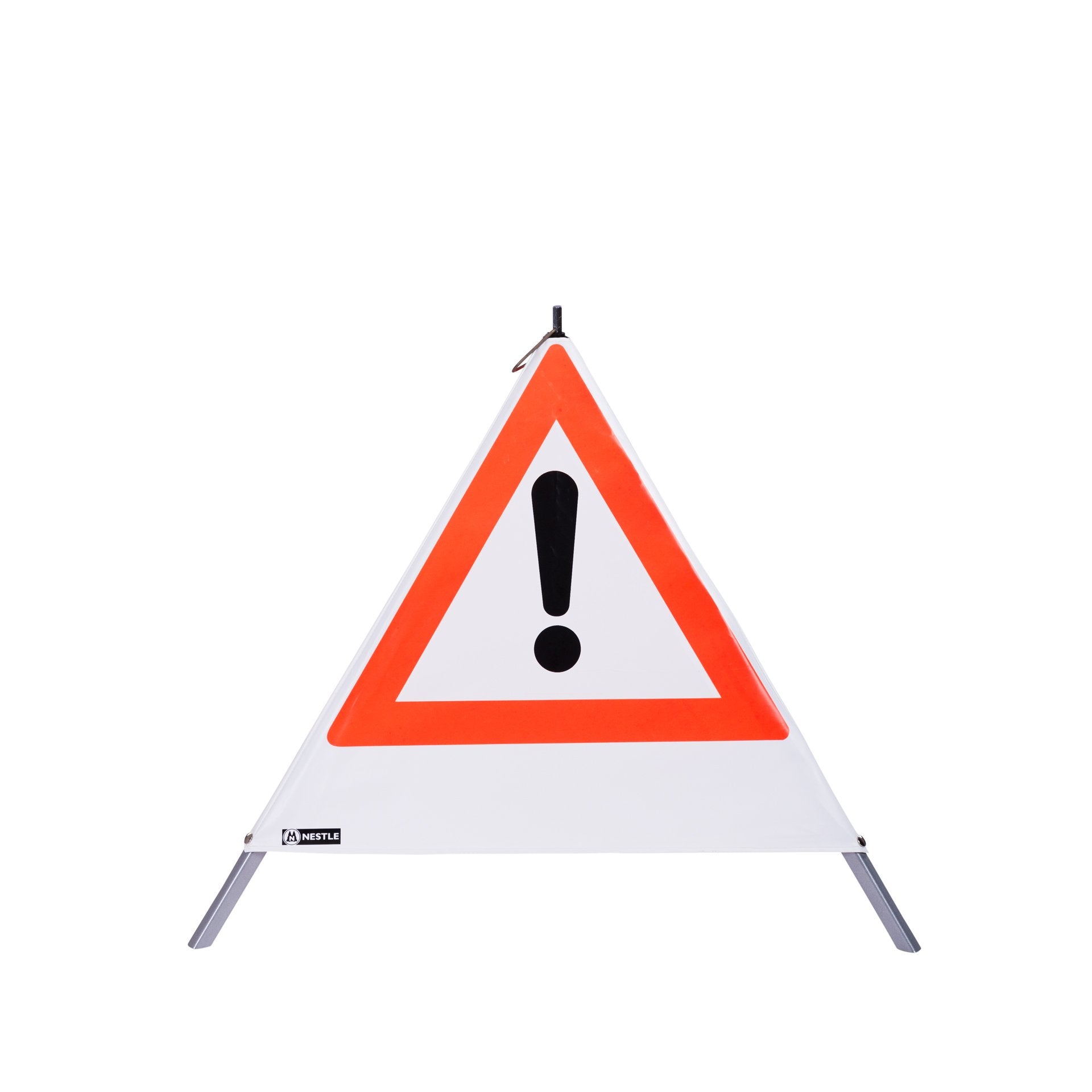 NESTLE Warnpyramide 70 cm, Achtung (VZ101), weiß, mit Feder NESTLE Warnpyramide 70 cm, Achtung (VZ101), weiß, mit Feder